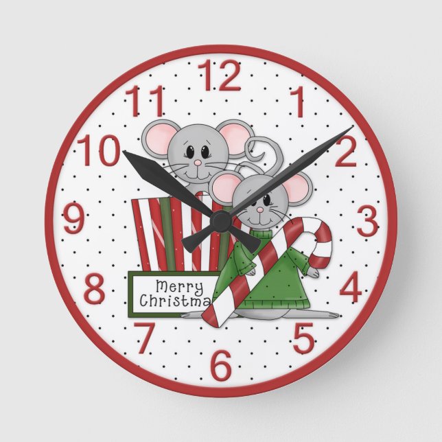 Merry Christmas Mouse Clock (Front)