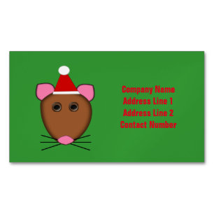 Merry Christmas Mouse Custom Business Cards
