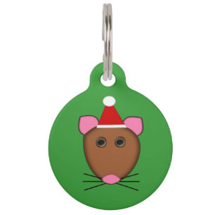 Merry Christmas Mouse Custom Dog Tag