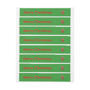 Merry Christmas Mouse Customisable Labels