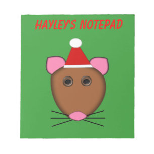 Merry Christmas Mouse Customisable Notepad