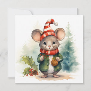 Merry Christmas Mouse Greeting Card