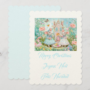 Merry Christmas mouse illustration Invitation