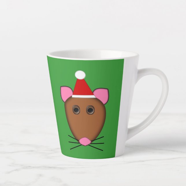 Merry Christmas Mouse Latte Mug (Right)