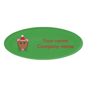 Merry Christmas Mouse Personalised Name Tag