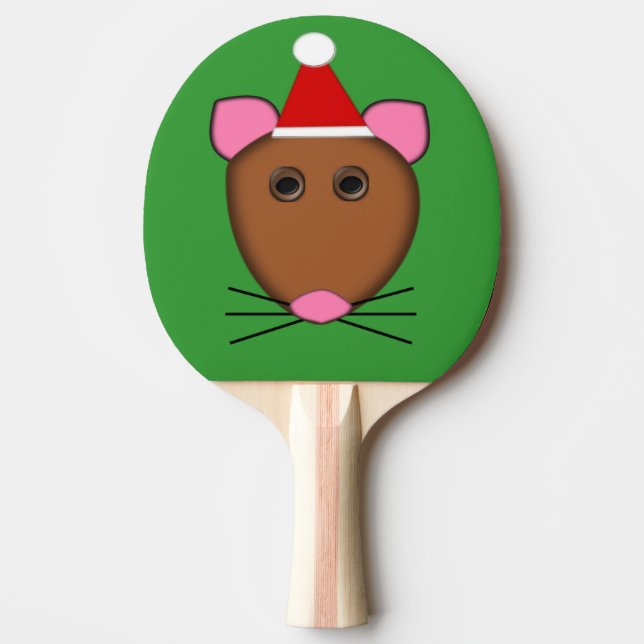 Merry Christmas Mouse Ping Pong Paddle (Front)