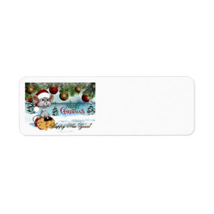 Merry Christmas Mouse Return Address Label