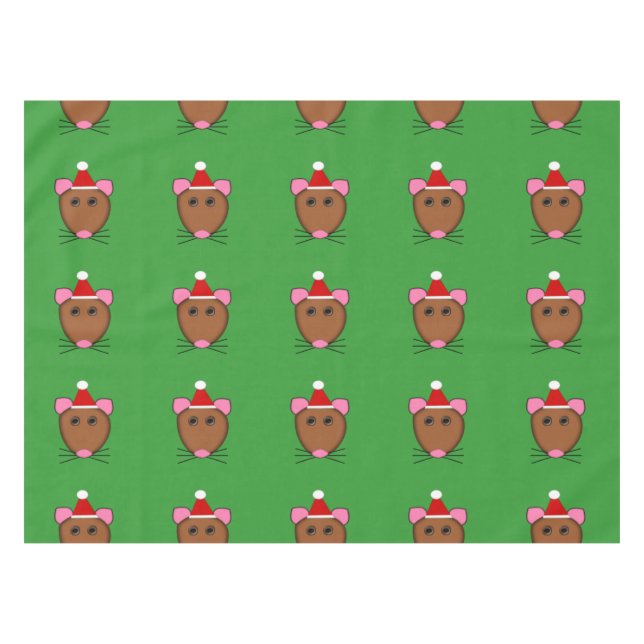 Merry Christmas Mouse Tablecloth (Front (Horizontal))