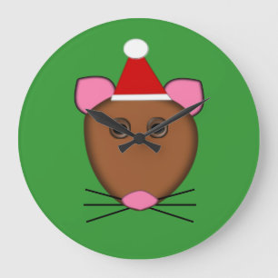Merry Christmas Mouse Wall Clock