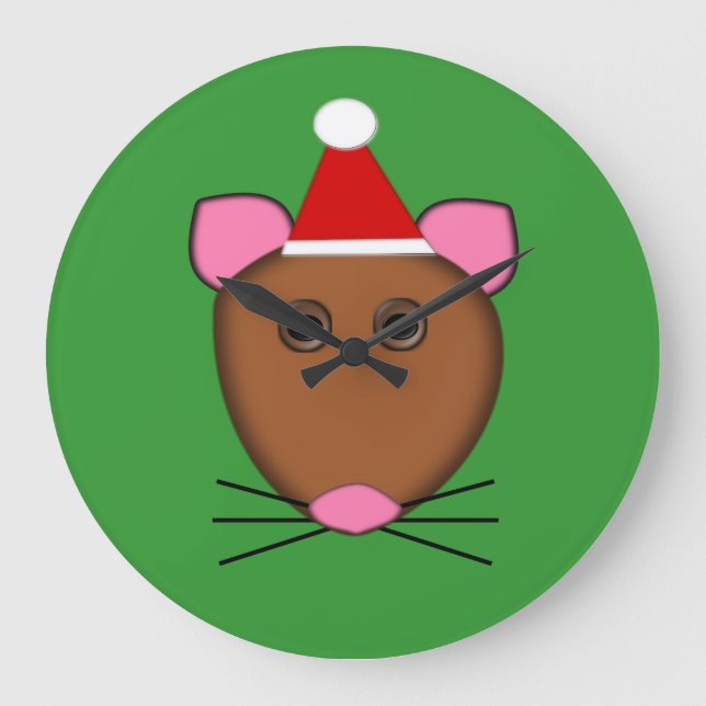 Merry Christmas Mouse Wall Clock (Front)