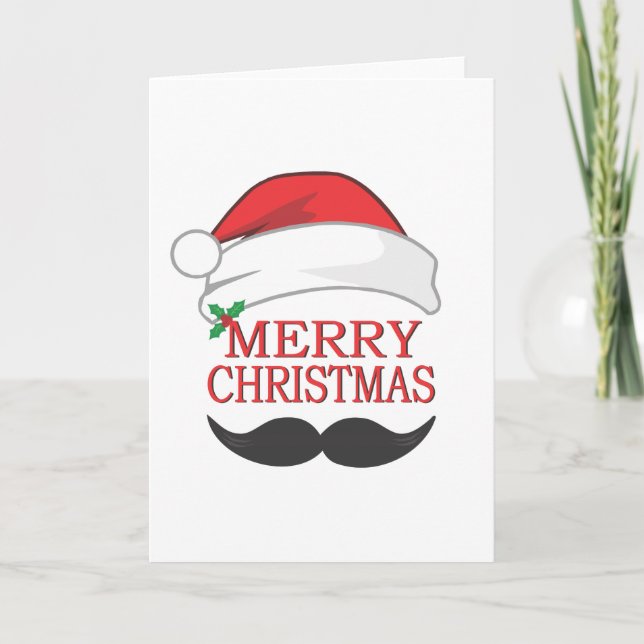 Merry Christmas Moustache Card (Front)