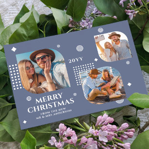 Merry Christmas Mr & Mrs 3 Photo Collage Modern