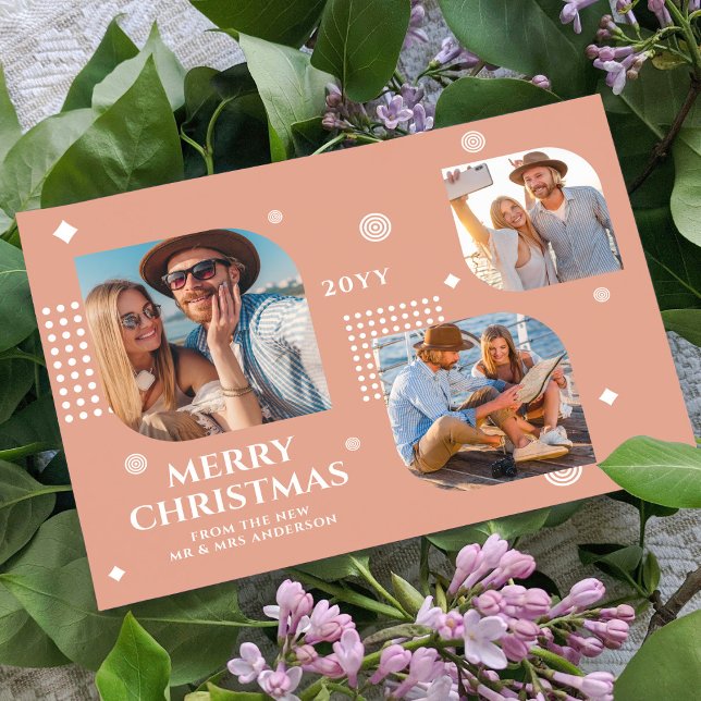 Merry Christmas Mr & Mrs 3 Photo Collage Modern (Creator Uploaded)