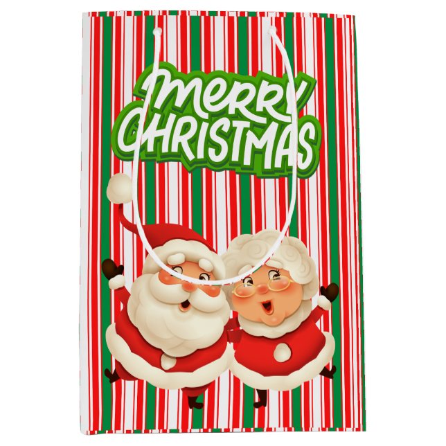 Merry Christmas Mr Mrs Clause  Medium Gift Bag (Front)