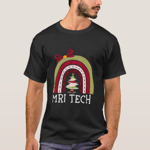 Merry Christmas MRI Tech Rainbow Cute Technician X T-Shirt
