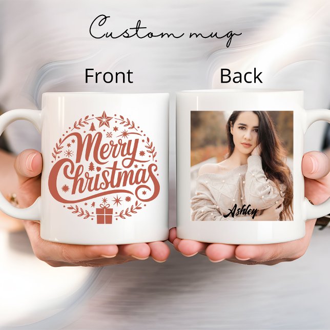 Merry Christmas mug, Custom photo & name mug (merry Christmas mug, custom photo mug, personalized name mug, custom Christmas mug, festive holiday)