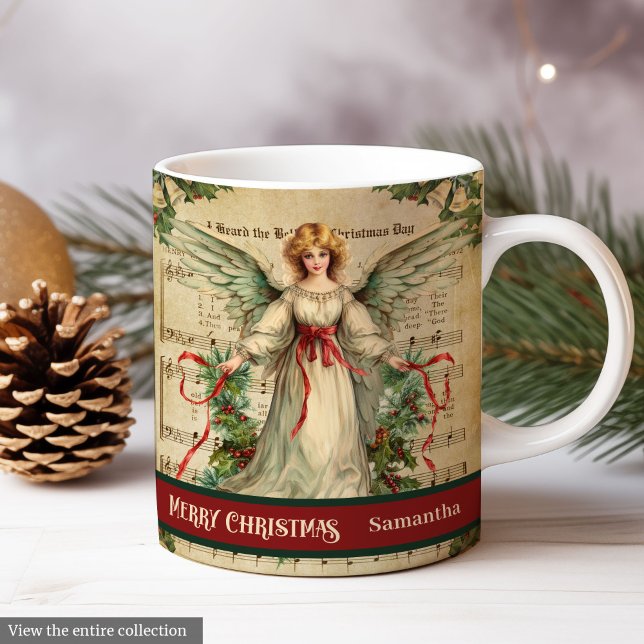 Merry Christmas Mug Nostalgic Angel Gift for Her (Merry Christmas Mug Nostalgic Angel Gift for Her)