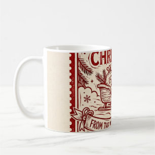 Merry Christmas Mug — Vintage Red Rubber Stamp