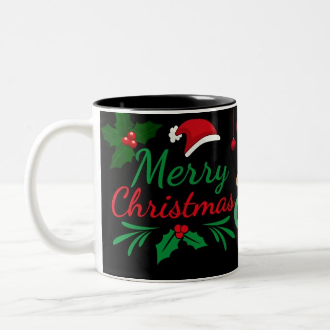 Merry Christmas Mug with Gingerbread, Hot Cocoa (Left)
