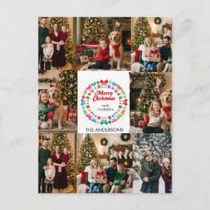 Merry Christmas Multi Photo Family Postcards