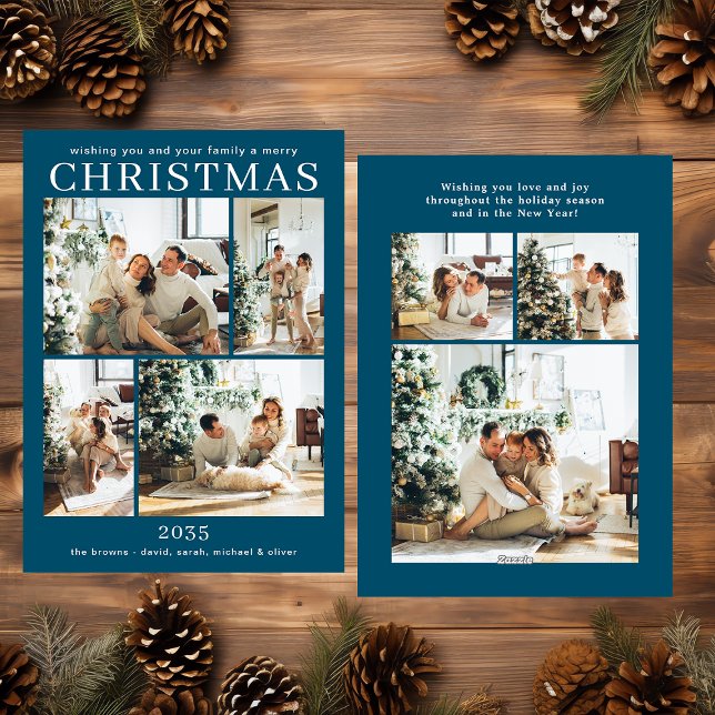 Merry Christmas Multi Photo Holiday Card (Creator Uploaded)