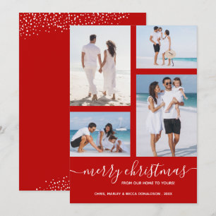 Merry Christmas Multi Photo Scarlet Holiday Card