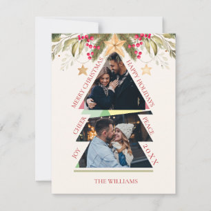 Merry Christmas Multiple Photo Tree Holiday Card