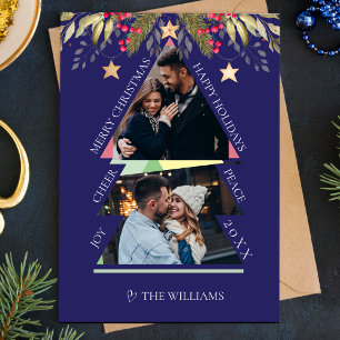 Merry Christmas Multiple Photo Tree Holiday Card