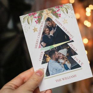 Merry Christmas Multiple Photo Tree Holiday Card