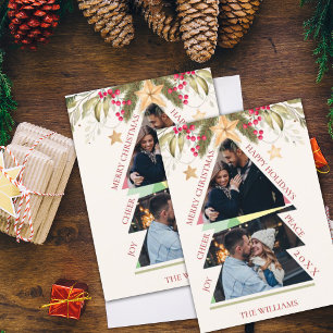 Merry Christmas Multiple Photo Tree Holiday Card