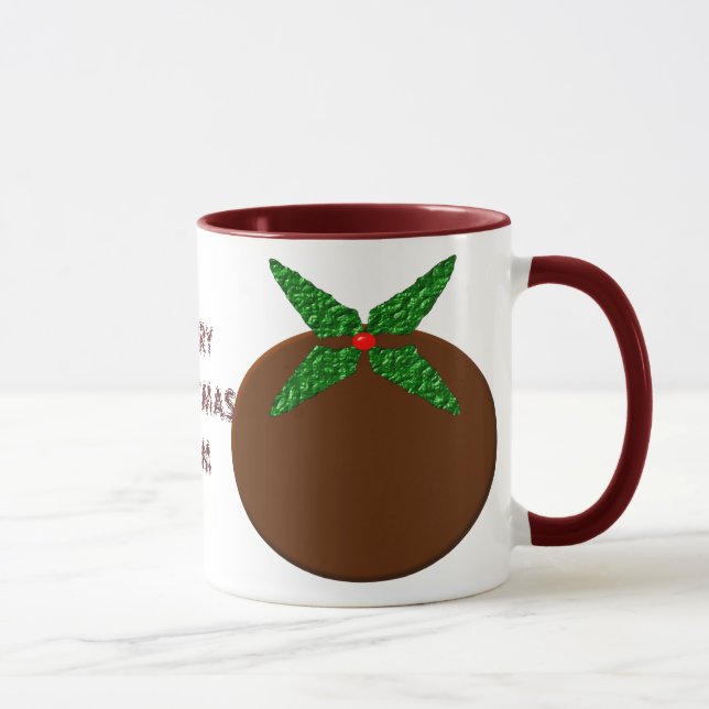 Merry Christmas Mum Custom Pudding Mug (Right)
