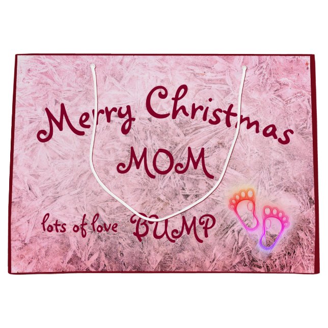 Merry Christmas Mum, from Bump design Large Gift Bag (Front)