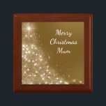 Merry Christmas Mum Gift Box<br><div class="desc">Pretty gold and white sparkly Merry Christmas Mum gift box.</div>