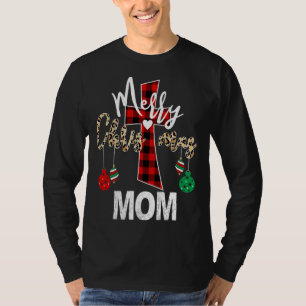 Merry Christmas Mum God Cross Christian Red Plaid T-Shirt