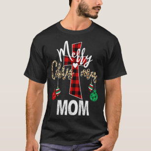 Merry Christmas Mum God Cross Christian Red Plaid T-Shirt