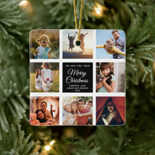 Merry Christmas Mum Instagram Photo Collage Ceramic Ornament