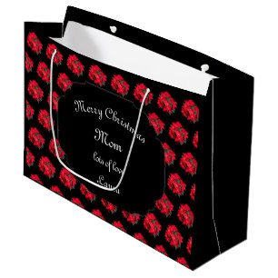 Merry Christmas Mum Poinsettia design Large Gift Bag