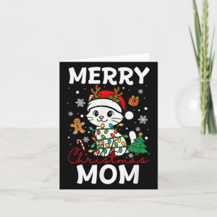 Merry Christmas Mum Santa Cat Funny Owner Lover Fa Card