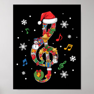 Merry Christmas Musical Note Music Lover Kids Musi Poster