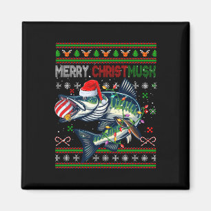 Merry Christmas Musky Santa Musky Xmas Costume Fis Magnet