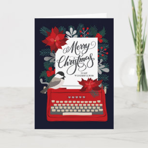Merry Christmas My Boss with Vintage Typewriter  Card