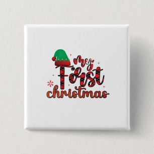 Merry Christmas My First Christmas 15 Cm Square Badge