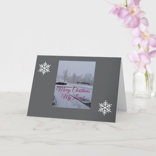 Merry Christmas, My Love, Folded Greeting Card (Orchid)