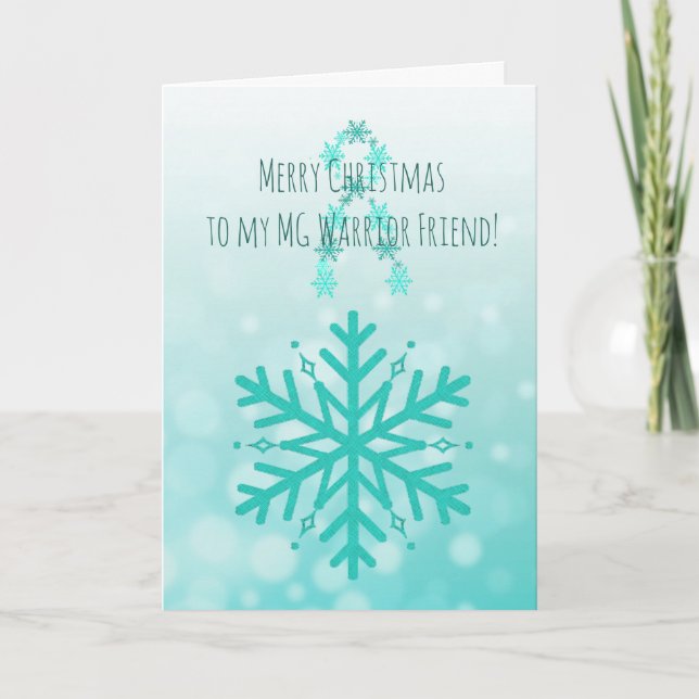 Merry Christmas Myasthenia Gravis Warrior Holiday Card (Front)