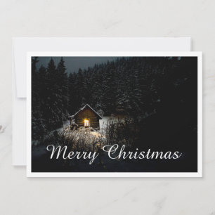 Merry Christmas Mystic Cabin Deep Woods