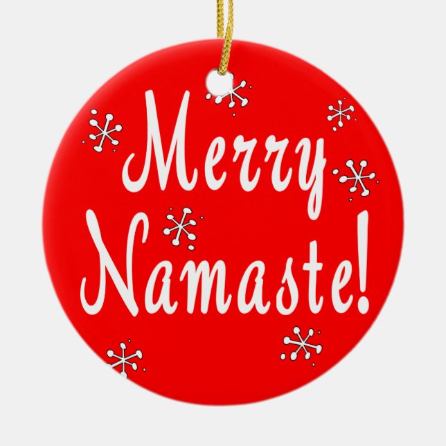 Merry Christmas Namaste Ornament (Front)