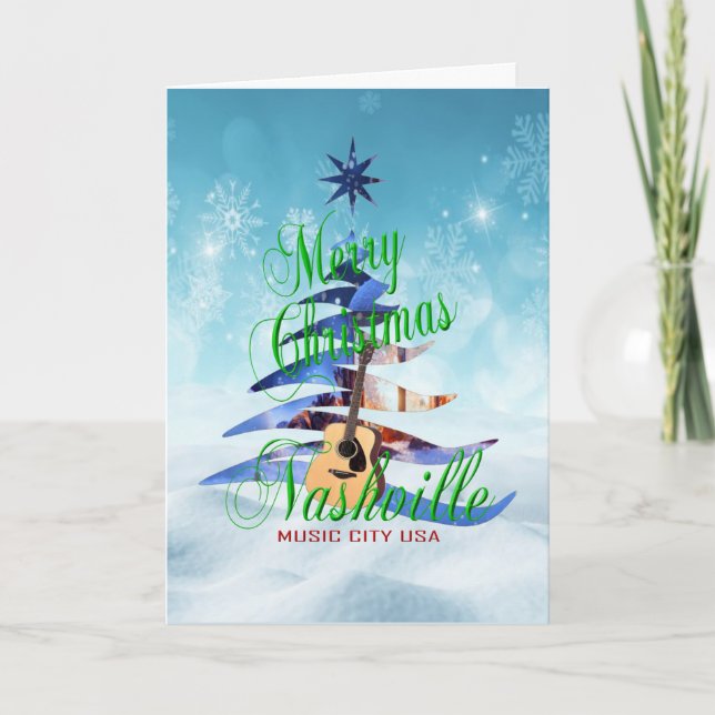Merry Christmas Nashville Christmas Card - BLU (Front)