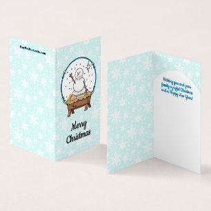Merry Christmas Nativity Baby Jesus Snowman