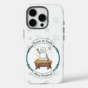 Merry Christmas Nativity Baby Jesus Snowman iPhone 16 Pro Case
