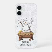 Merry Christmas Nativity Baby Jesus Snowman